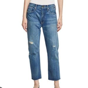 Vince High Rise Union Straight Distressed Denim Jeans size 30